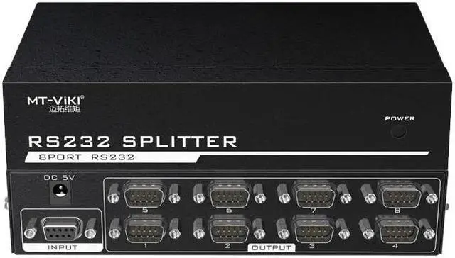 Alt view image 2 of 6 - 8 Ports RS232 Splitter Divisore DB9 Seriale RS232 Witch Protocollo di Trasferimento Dati COM Device Console Selector Controller(UK Plug)