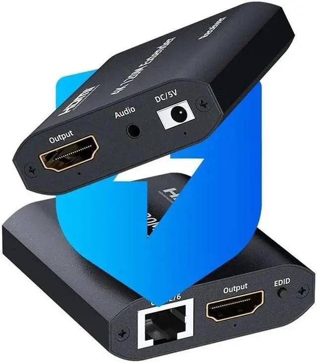 Alt view image 6 of 6 - 4K HDMI Extender 120M with Loop HDMI Ethernet Extender over CAT5e/6 HDMI to Rj45 Extender with Audio EDID for PS5 HDTV PC Laptop(with EU Plug)