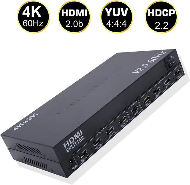 Alt view image 4 of 6 - 4K 60Hz HDMI 2.0 Splitter 1x8 HDMI Video Distributor 1 in 8 out HDMI Splitter Support Ultra HD HDR for PS4 PC DVD HDTV MONITORS(EU Plug)
(V2.0 4K 60Hz 1X8)