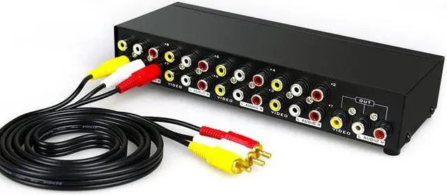 Alt view image 5 of 6 - AV Switch 4x1 2x1 8x1 RCA Switcher 4 in 1 Out Signa Composite Video L/R Stereo Audio Selector Box for DVD STB Game Consoles(8x1)