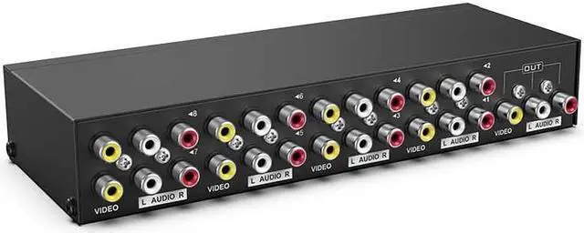 Main image of AV Switch 4x1 2x1 8x1 RCA Switcher 4 in 1 Out Signa Composite Video L/R Stereo Audio Selector Box for DVD STB Game Consoles(8x1)