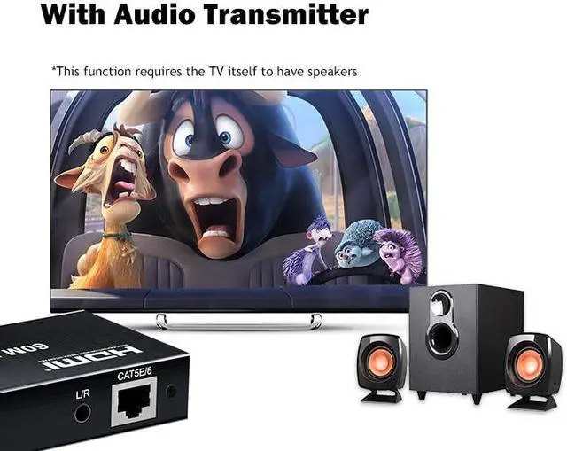 Alt view image 4 of 6 - 1080P HDMI KVM Extender over Rj45 Cat5e/6 to 60M HDMI USB KVM Extender Transmit with Loop Out Control Support USB Mouse Keyboard(USB Power cable)