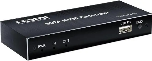 Alt view image 6 of 6 - 1080P HDMI KVM Extender over Rj45 Cat5e/6 to 60M HDMI USB KVM Extender Transmit with Loop Out Control Support USB Mouse Keyboard(USB Power cable)