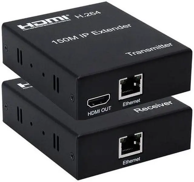 Main image of (With AU Plug)(1TX and 1RX)150M HDMI Extender over IP Rj45 Cat5e/6 1080P HDMI Ethernet Extender Support one TX to many RX with Loop-out for PC HDTV Monitor