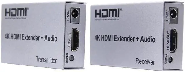 Alt view image 6 of 6 - 4K 100M HDMI Extender with Audio Extractor out over Rj45 Cat5e/6 cable HDMI Ethernet Extender Audio Video Transmitter Receiver(EU Plug)
(NO Audio)