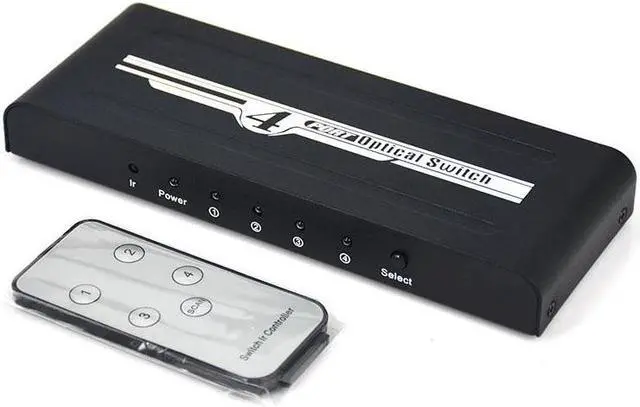 Main image of 4 Port SPDIF Toslink Audio Switch 4x1 Digital Optical Audio Selector Switcher 4 in 1 out with IR Control for Blu-ray player DVD(with AU Plug)