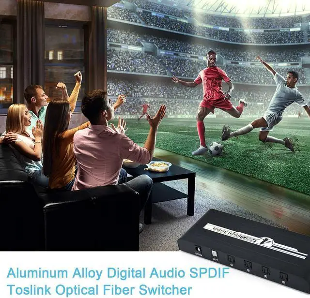 Alt view image 6 of 6 - 4 Port SPDIF Toslink Audio Switch 4x1 Digital Optical Audio Selector Switcher 4 in 1 out with IR Control for Blu-ray player DVD(with AU Plug)