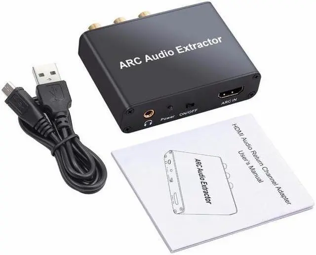 Alt view image 6 of 6 - 192KHz HDMI ARC Audio Extractor Digital to Analog Audio Converter ARC L/R Coaxial SPDIF 3.5mm Extractor Return Channel for TV