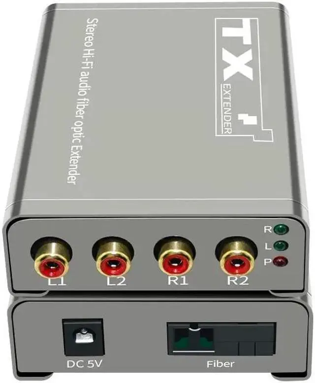 Alt view image 2 of 6 - 20Km Hifi RCA Audio Optical Fiber Extender Transcever over SC Fiber Optic Cable 4 Channel RCA to Fiber Audio Extension Transmit(With UK Plug)
(TX and RX)