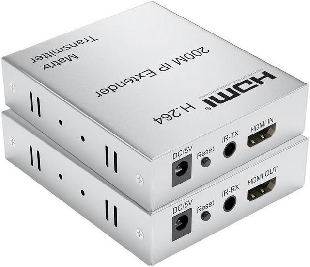 Alt view image 6 of 6 - (With EU Plug)(1 TX and 1 RX)200M HDMI Matrix Extender over IP UTP CAT5e/6 RJ45 1080P HDMI IP Splitter Extender via Ethernet Switch Support One TX to Many RX