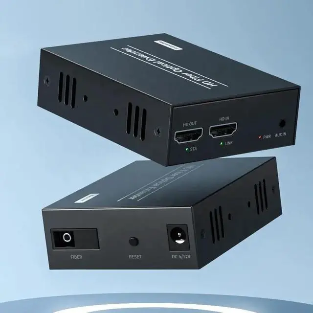 Alt view image 4 of 6 - (With EU Plug)(Full Set(TX RX))HDMI Fiber Extender over Single SC Fiber Optical Cable Up to 20Km 1080P HDMI to Fiber Extension Video Audio sync for PC Monitor