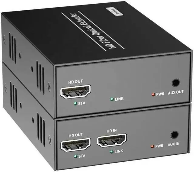 Alt view image 5 of 6 - (With EU Plug)(Full Set(TX RX))HDMI Fiber Extender over Single SC Fiber Optical Cable Up to 20Km 1080P HDMI to Fiber Extension Video Audio sync for PC Monitor