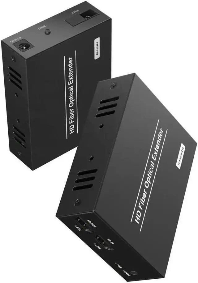 Alt view image 6 of 6 - (With EU Plug)(Full Set(TX RX))HDMI Fiber Extender over Single SC Fiber Optical Cable Up to 20Km 1080P HDMI to Fiber Extension Video Audio sync for PC Monitor
