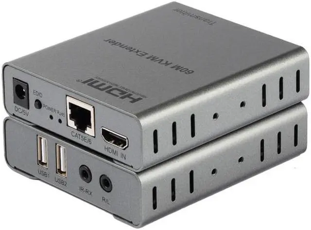 Alt view image 2 of 6 - 60M USB KVM HDMI Extender over CAT5E Cat6 RJ45 Ethernet Cable 1080P HDMI USB Extender Transmitter for DVR PC Laptop TV Monitor(AU Plug)