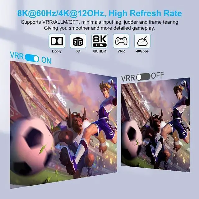 Alt view image 6 of 6 - 8K 5x1 HDMI Switch 3x1 4x1 4K 120Hz HDMI Switcher Splitter Selector 5 In 1 Out Support HDCP2.3 HDR10 48Gbps for PC Xbox PS5 HDTV(3 in 1 out)