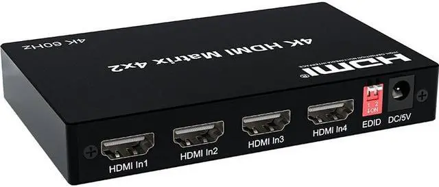 Alt view image 6 of 6 - 4X2 HDMI Matrix 4K 60Hz HDMI 2.0 Matrix Switcher 2x4 4x2 with Audio Extractor HDR HDMI Switch Splitter for PC PS5 HDTV HDCP2.2(With US Plug)
(Matrix 2x4)