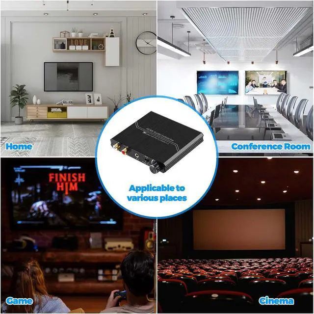 Alt view image 6 of 6 - 4K 60HZ HDMI 2.0 Audio Extractor Optical TOSLINK SPDIF 5.1CH R/L 4K HDMI to SPDIF+R/L+3.5MM 18Gpbs HDCP 2.2 with Volume Control