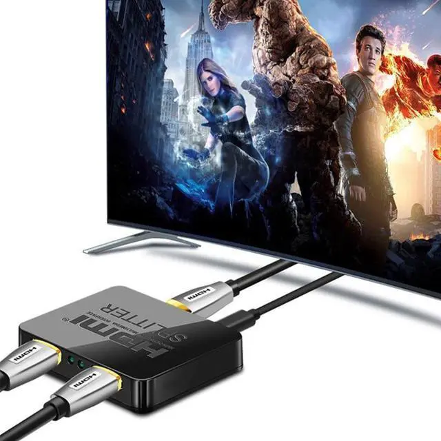 Alt view image 5 of 6 - 4K HDMI Splitter 1x4 1x2 HDMI Video Splitter 1 in 4 out HDMI Distributor 1x2 Amplifier Dual Display for PS4/5 Apple HDTV XBox PC(1 in 4 out)