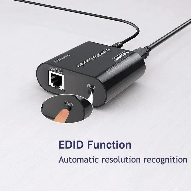 Alt view image 6 of 6 - 60M HDMI Extender over Ethernet Cat5e/6 Cable 1080P HDMI Rj45 Extender Video Audio Extender Transmitter EDID for PC PS4 DVR HDTV(USB Power Cable)