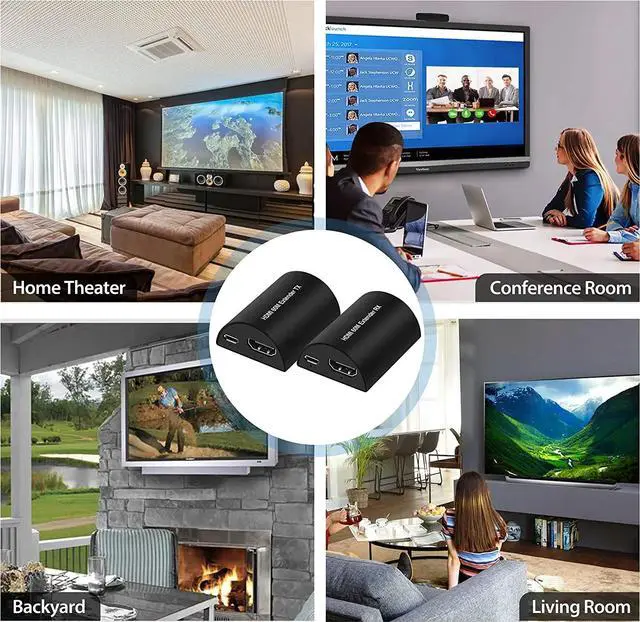 Alt view image 6 of 6 - 60m HDMI Extender Full HD 1080P HDMI Ethernet Extender Over Single Cat 5e/6/7 Cable Audio Video Extension for PC Laptop Ps5 HDTV