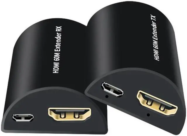 Alt view image 5 of 6 - 60m HDMI Extender Full HD 1080P HDMI Ethernet Extender Over Single Cat 5e/6/7 Cable Audio Video Extension for PC Laptop Ps5 HDTV