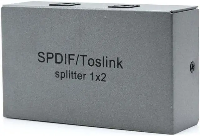 Main image of 1X2 Toslink Optical Digital Audio Splitter 1 in 2 Out Support LPCM 2.0 DTS Dolby Digital for PS4 DVD HDTV STB VHS VCR