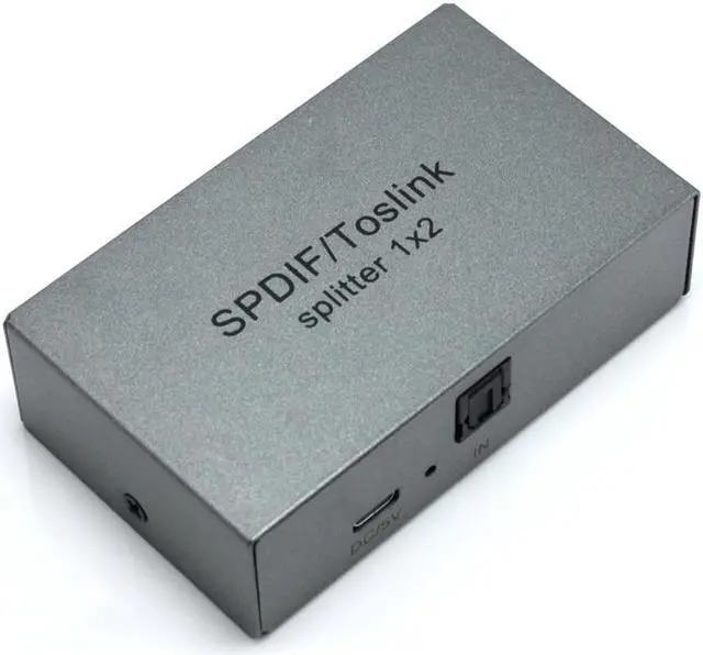 Alt view image 4 of 6 - 1X2 Toslink Optical Digital Audio Splitter 1 in 2 Out Support LPCM 2.0 DTS Dolby Digital for PS4 DVD HDTV STB VHS VCR