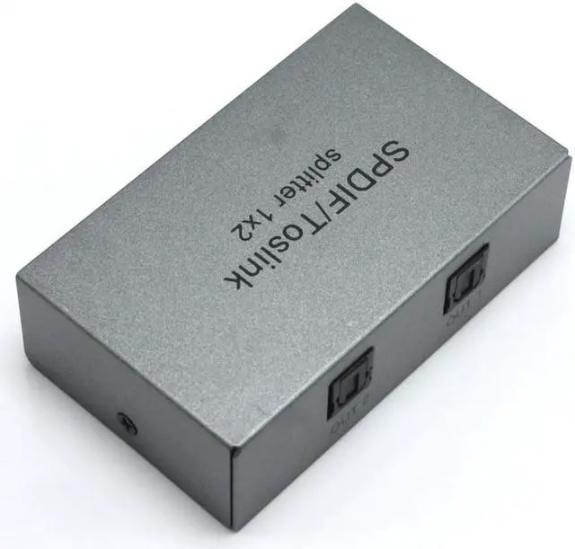 Alt view image 5 of 6 - 1X2 Toslink Optical Digital Audio Splitter 1 in 2 Out Support LPCM 2.0 DTS Dolby Digital for PS4 DVD HDTV STB VHS VCR