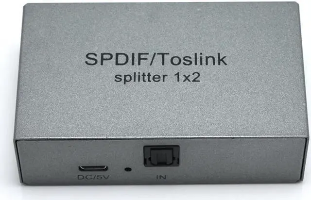 Alt view image 2 of 6 - 1X2 Toslink Optical Digital Audio Splitter 1 in 2 Out Support LPCM 2.0 DTS Dolby Digital for PS4 DVD HDTV STB VHS VCR