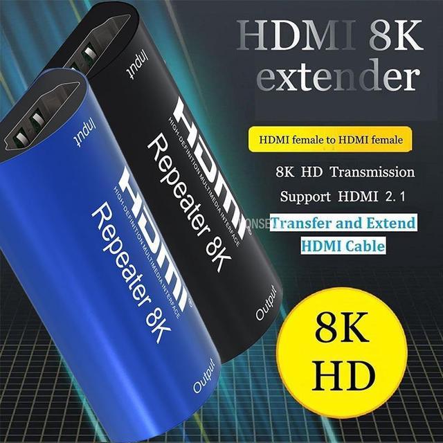 Alt view image 2 of 6 - 8K 60Hz HDMI Repeater 4K 120Hz HDMI 2.1 HDMI Cable Extender Signal Repeater Amplifier Booster Adapter HDR 3D for PS5 Xbox TV PC