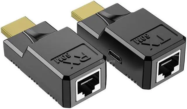 Alt view image 5 of 6 - 1080P HDMI Extender over Cat6 Ethernet cable to 60M HDMI rj45 Extension Audio Video Sync Transmitter for PC Loptop HDTV Monitor