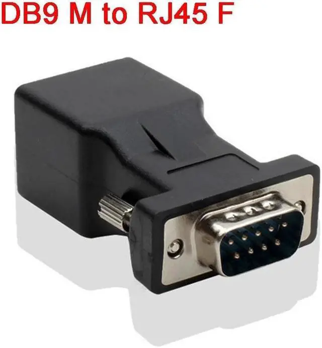Alt view image 2 of 6 - DB9 RS232 Female Port to RJ45 Female Connector DB9 Serial Port Extender to LAN CAT5 CAT6 RJ45 Network Ethernet Cable Adapter(1 Female 1 Male)