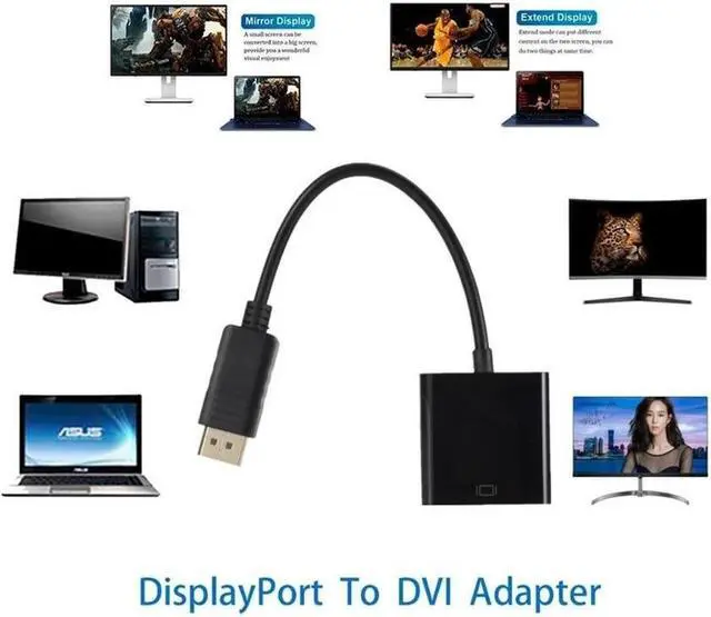 Alt view image 3 of 6 - 1080P DisplayPort DP to DVI Adapter DP Male to DVI Female cable Converter DP to DVI video adapter For Monitor Projector Display