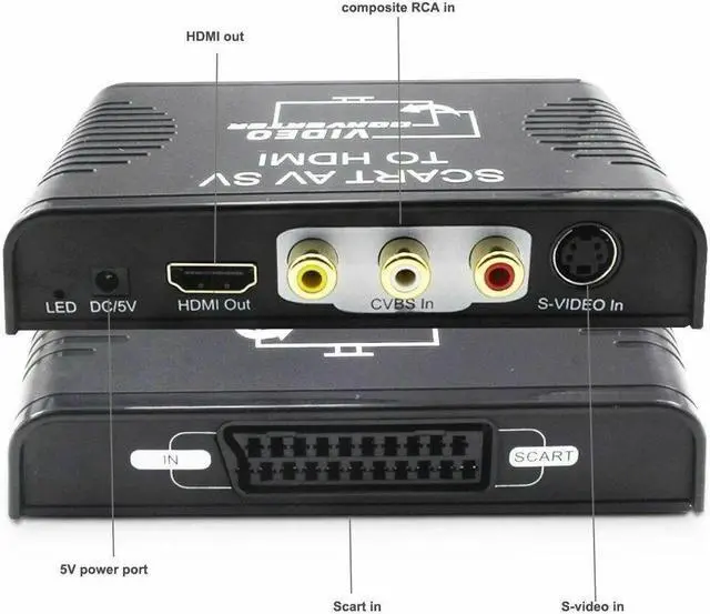 Alt view image 4 of 6 - Scart AV Svideo to HDMI Video Switch Scart S-video Composite AV RCA To HDMI Video& Audio Converter Box for DVD Multimedia to TV