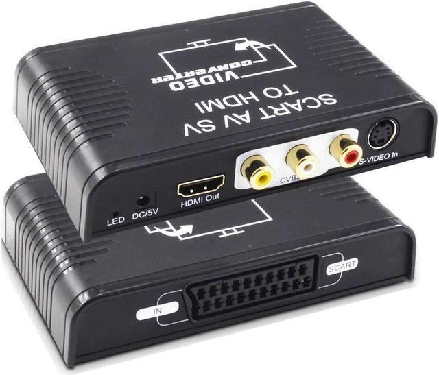 Scart AV Svideo to HDMI Video Switch Scart S-video Composite AV RCA To HDMI  Video& Audio Converter Box for DVD Multimedia to TV 