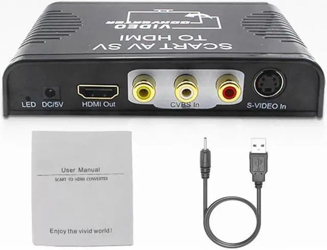Alt view image 6 of 6 - Scart AV Svideo to HDMI Video Switch Scart S-video Composite AV RCA To HDMI Video& Audio Converter Box for DVD Multimedia to TV