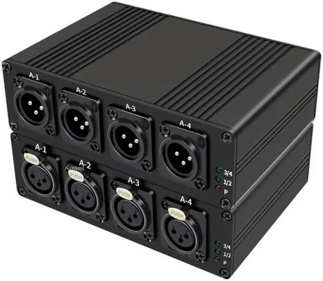 Alt view image 2 of 6 - 20Km 4 CH Audio Fiber Extender over SC Fiber Optical Cable Balanced Fiber Extender Transceiver Audio Extension Transmit(With EU Plug)