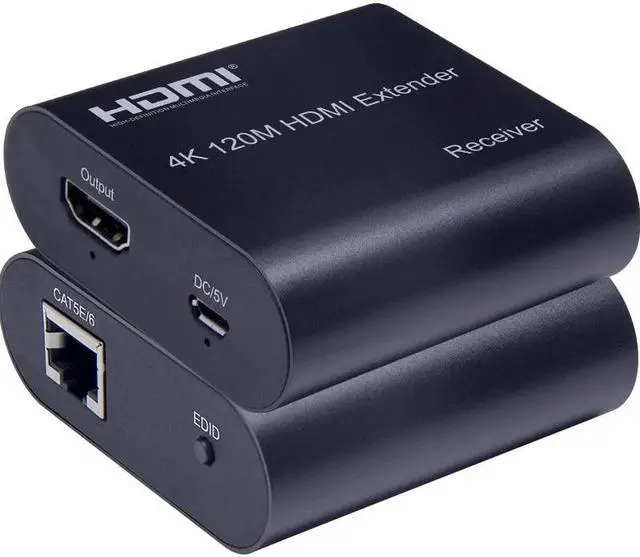 Alt view image 4 of 6 - 4K HDMI Extender over Single Rj45 Cat5e/6 Cable 120M with Audio 1080P 60M HDMI Ethernet Extender with EDID for PC Laptop PS4 TV(USB Power Cable)
(4K 120M)