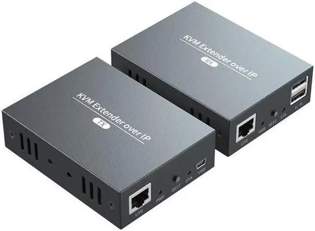 Alt view image 6 of 6 - (With UK Plug)(only 1 RX)150M IP HDMI KVM Extender over IP UTP/STP Cat5e/6 RJ45 Ethernet Cable 1080P 60Hz HDMI USB Extender Support via Network Switch