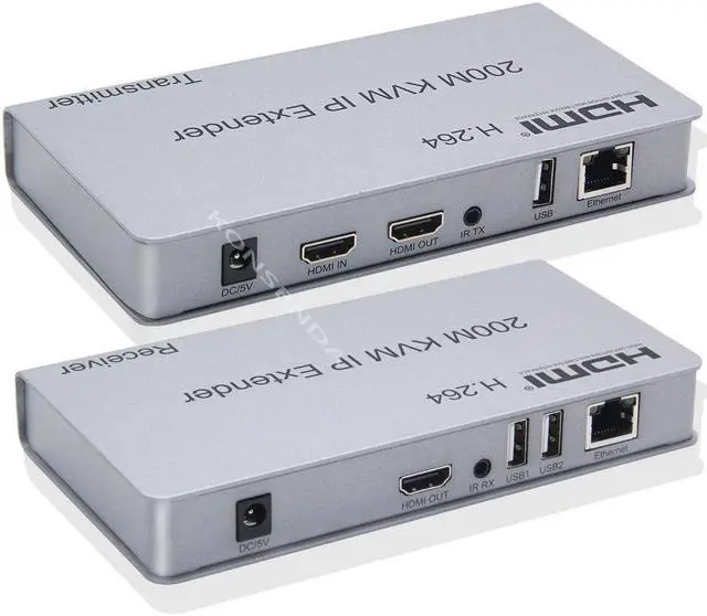 Alt view image 5 of 6 - (With EU Plug)(Only 1 RX)HDMI KVM Extender over IP Cat5e/6 200M HDMI USB Extender one to many via Network Switch Support Mouse Keyboard for PC loptop DVR