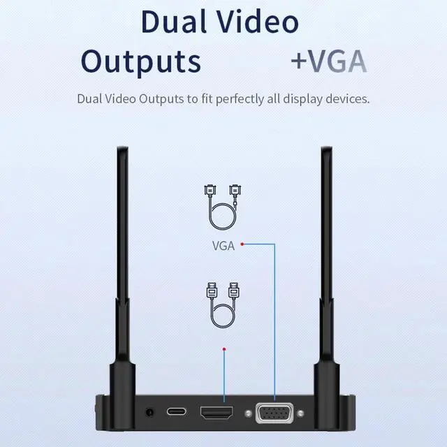 Alt view image 6 of 6 - 50M Wireless HDMI Transmtter 4K WiFi HDMI VGA Display Dongle Extender Screen Share Mirror Switch Laptop PC TV Monitor Multi To 1(Only 1 Transmitter)