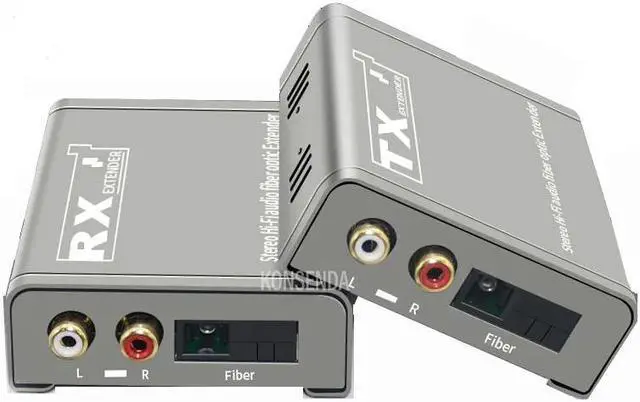 Main image of 20Km RCA Fiber Optical Extender Over Sing SC Fiber Cable Broadcast Grade RCA Audio to Fiber Optical Extension Transceiver Kit(US Plug)