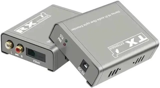 Alt view image 5 of 6 - 20Km RCA Fiber Optical Extender Over Sing SC Fiber Cable Broadcast Grade RCA Audio to Fiber Optical Extension Transceiver Kit(US Plug)