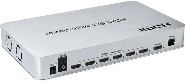 Alt view image 6 of 6 - 6x1 HDMI KVM Multi Viewer 6 In 1 Out Video Multi Viewer with KVM Switcher Support USB Mouse Keyboard with PIP Zoom In Out Rotate