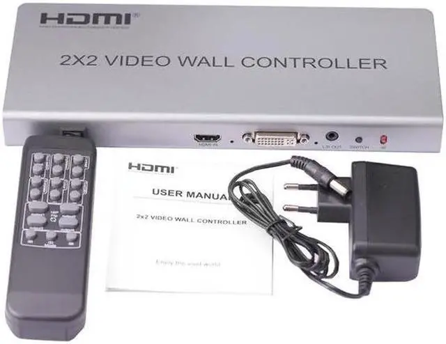 Main image of 4K 2x2 HDMI Video Wall Controller 1080P TV Wall Processor 1x2 1x3 1x4 4 Screens Stitching Bezel Compensation 180 Degree Rotate(AU Plug)
(1080P 2X2)