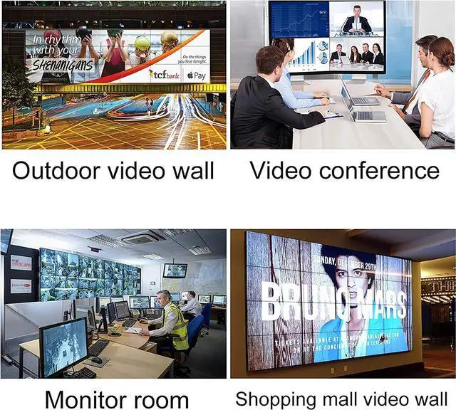 Alt view image 6 of 6 - Video Wall Controller 4K 2x3 HDMI TV Video Wall 6 Display Multi Screen Stitching Processor Switcher Pplicer Support 2x2 1x2 2x1(With US Plug)