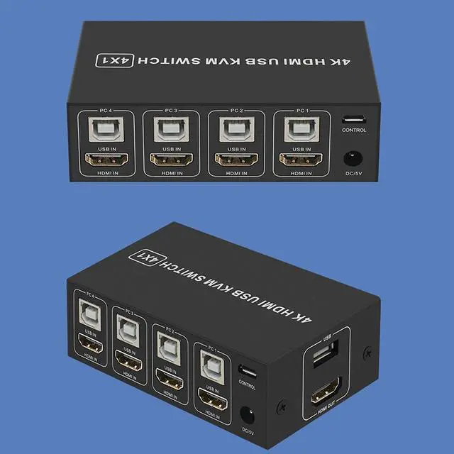 Alt view image 4 of 6 - 4K Universal 4 Port USB for  For Mouse Keyboard Computer Hub Sharing Scanner With Indicate Light KVM Switcher Aluminum Alloy(For PlayStation 2)