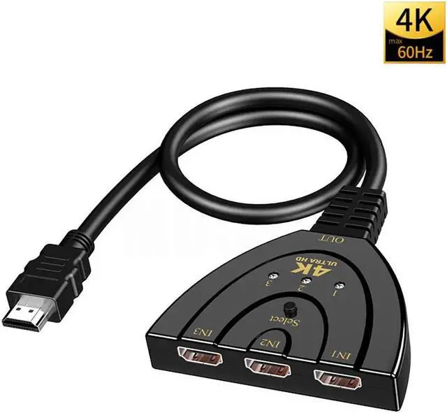Main image of HDMI-compatible Switch KVM Splitter 4K 2K 3D 3 input 1 Output Mini 3 Port VIdeo Switcher Hub 1080P For DVD HDTV Xbox PS3 PS4(3 In 1 4K)