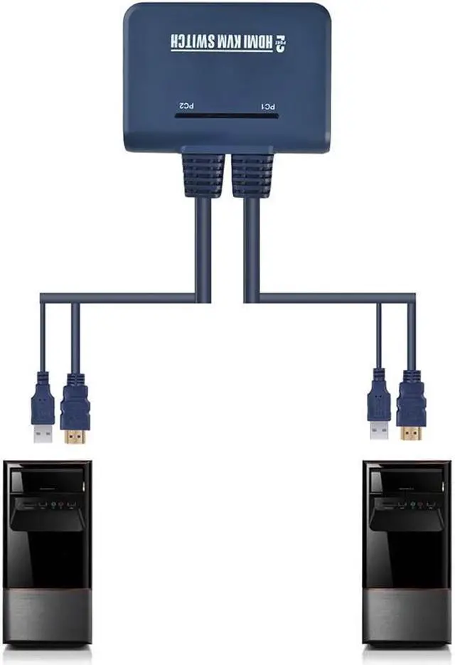Alt view image 2 of 6 - 2 Ports VGA DVI 4K HDMI-compatible KVM Switch Keyboard Mouse USB Share Switcher Splitter Box With Remote Split KVM Controller(DVI KVM)