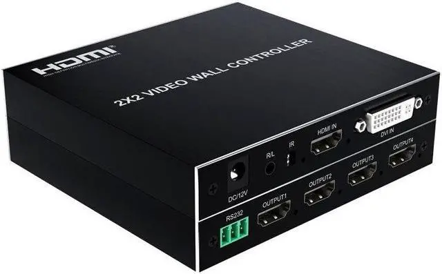 Alt view image 6 of 6 - 2x2 Video Wall Controller TV Splicing Box Screen Combine 1x2 1x3 1x4 2x1 3x1 4x1 HDMI-Compatible Video Splicer Edge Adjustment(With AU Plug)